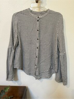 Madewell Black & White Grid Button-Down Blouse